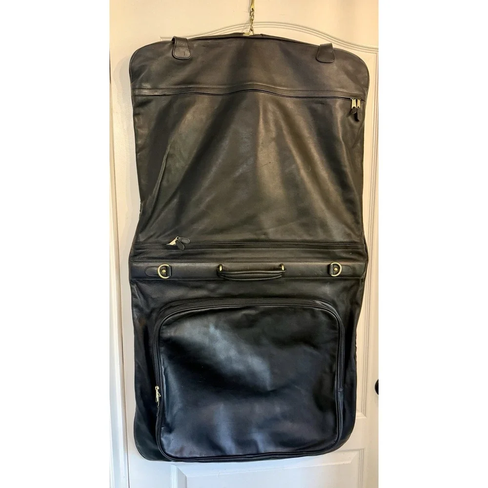 Vintage COACH Black Leather Mens Garment Bag Vintage Travel Luggage Rare!!